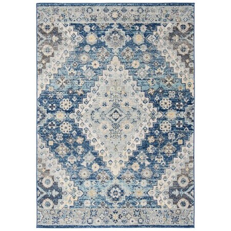Safavieh 8 x 10 ft. Madison Collection Contemporary Rectangle Power Loomed Rug - Navy & Creme MAD616N-8